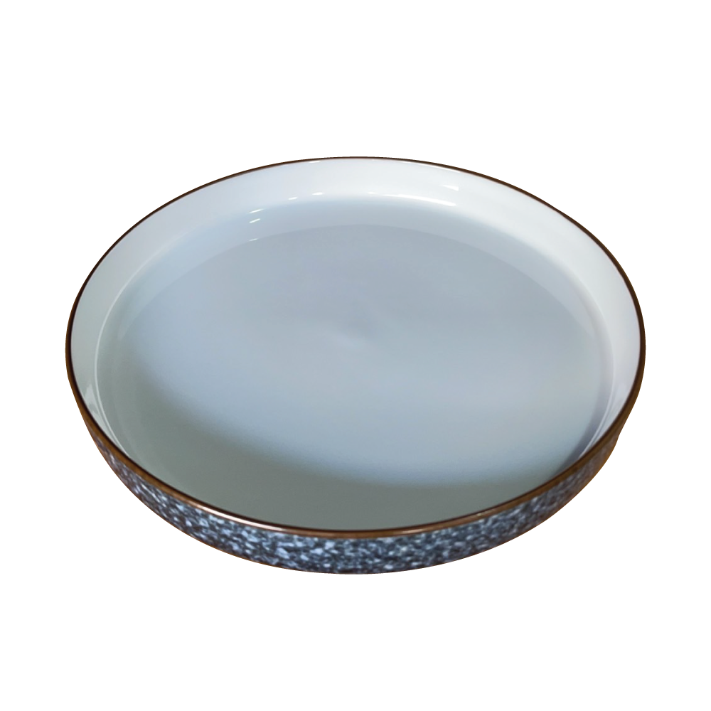 BJ-615+IRS-218(OUTSIDE)+HGCR1501 ESPACE 24.0CM LOW FOOTED PLATE, HEIGHT: 3.5CM (FULL GLAZED PLATE WI