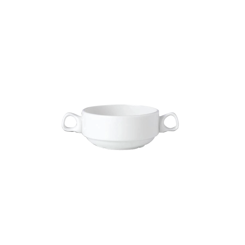 Simplicity White Soup Cup Stkg Hdl 28.5cl 10oz